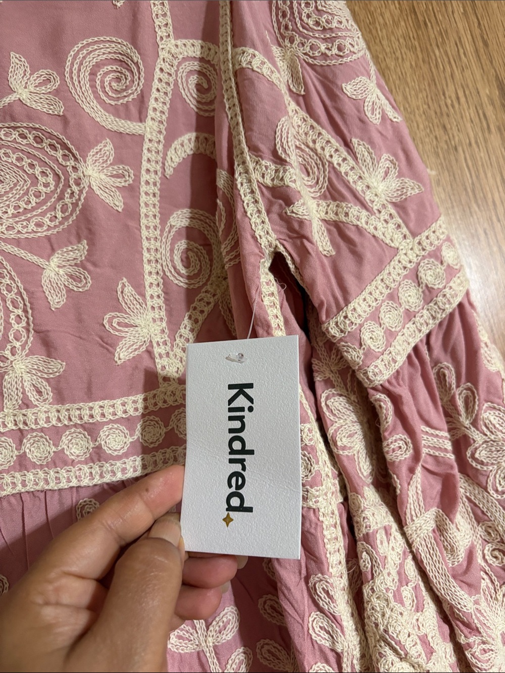 Kindred Pink Embroidered Boho Tunic Top - Picture 9 of 9